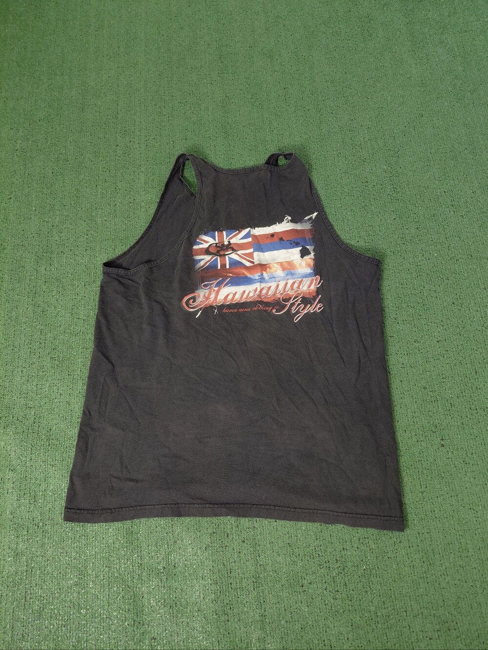 Hawaiian Flag "Hawaiian Style" Kama'aina Clothing Co Island Black Tank Top Sz XL